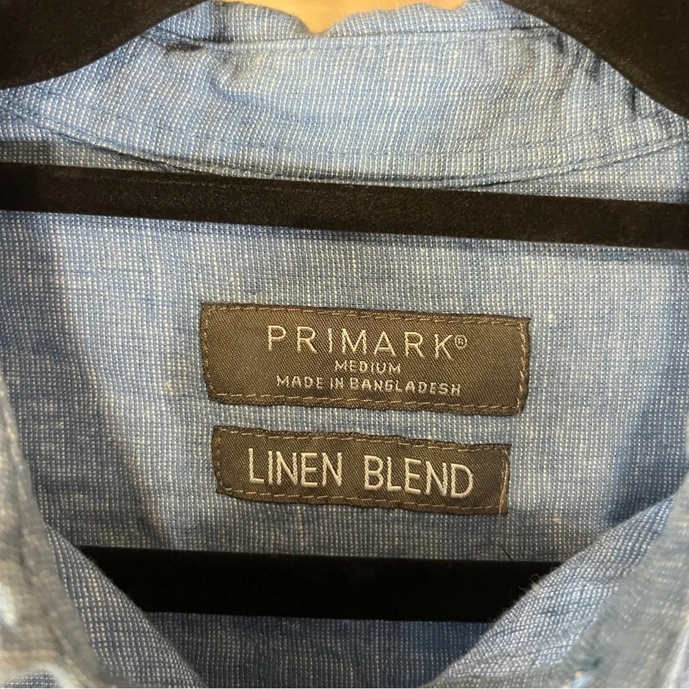 Primark Blue Casual Button Down Shirt Lightweight - Picture 2 of 3